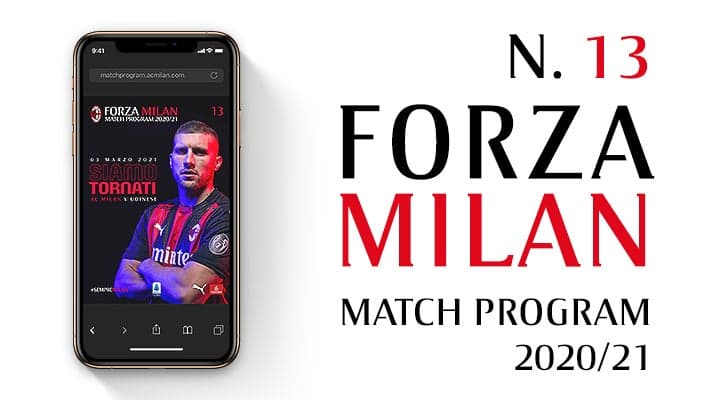 AC MILAN v UDINESE: THE MATCH PROGRAM
