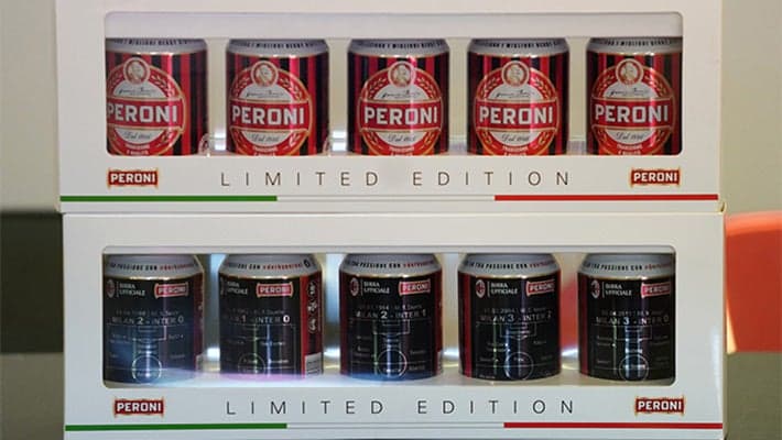 BIRRA PERONI: LIMITED EDITION DERBY CANS