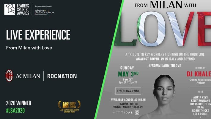 FROM MILAN WITH LOVE NOMINATED FOR "BEST LIVE EXPERIENCE"