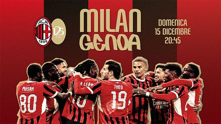 MILAN-GENOA: LA PARTITA DELLE CELEBRAZIONI PER I 125 ANNI DEL CLUB