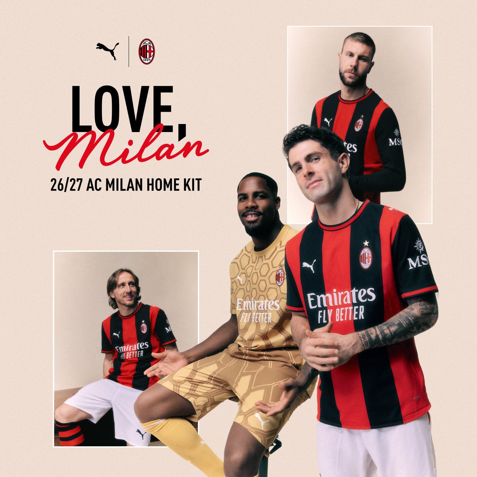 AC MILAN E PUMA SVELANO IL NUOVO HOME KIT 2026/27