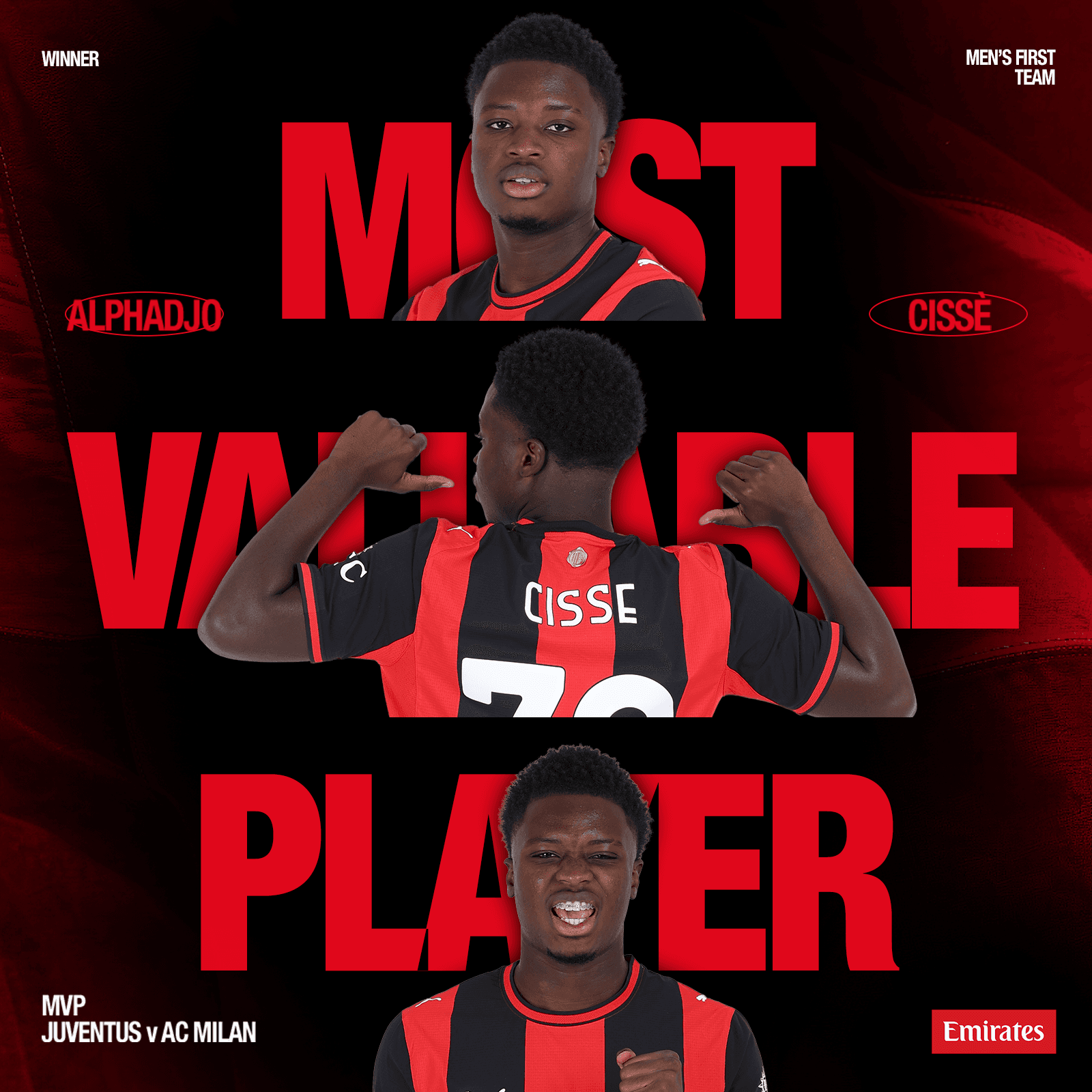 CISSE MVP DI JUVENTUS-MILAN