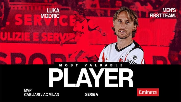MODRIĆ MVP DI CAGLIARI-MILAN