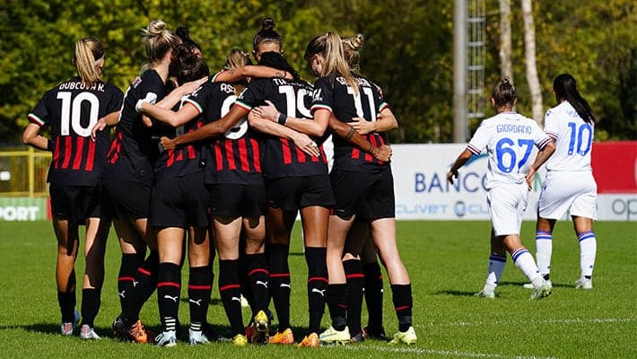 DUE VOLTE ASLLANI: LE ROSSONERE SUPERANO 2-1 LA SAMP