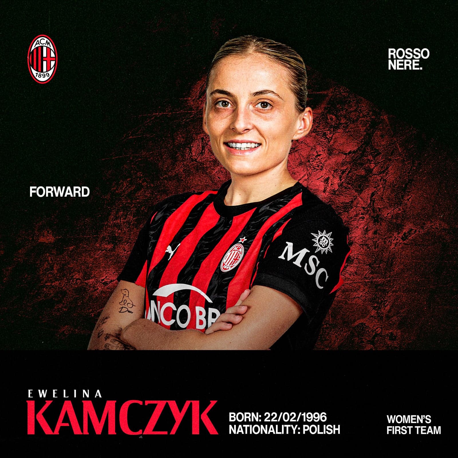 COMUNICATO UFFICIALE: EWELINA KAMCZYK