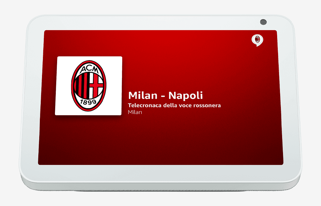 Telecronaca e cori da stadio del Milan con Alexa