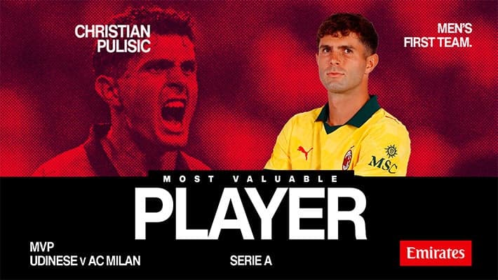 PULISIC IS THE MVP FROM UDINESE v AC MILAN