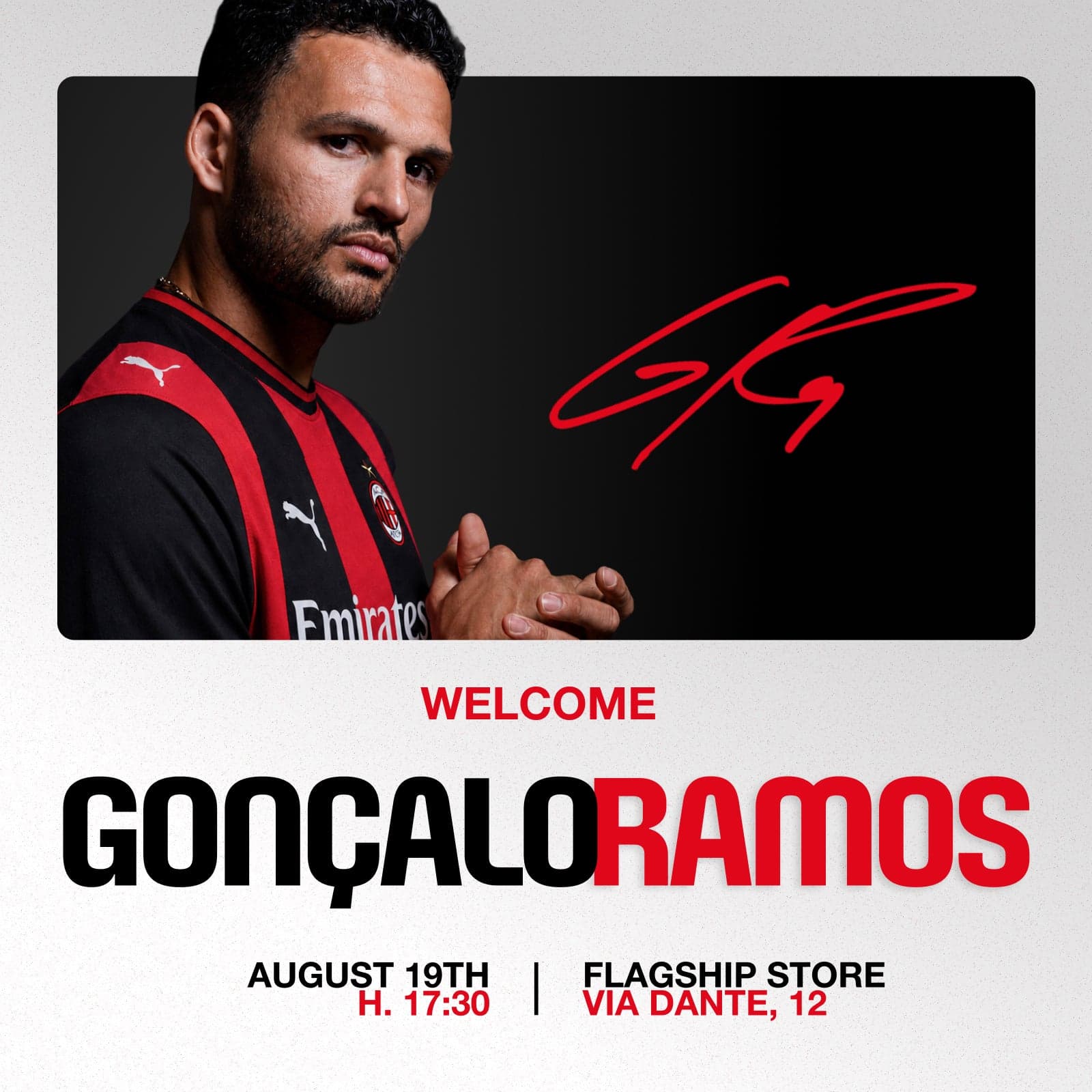APPUNTAMENTO CON RAMOS AL FLAGSHIP STORE