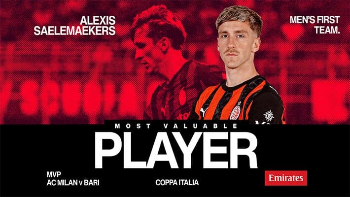SAELEMAEKERS IS THE MVP FROM AC MILAN v BARI