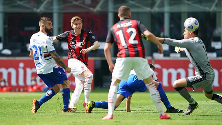 AC MILAN HELD TO A DRAW BY SAMPDORIA