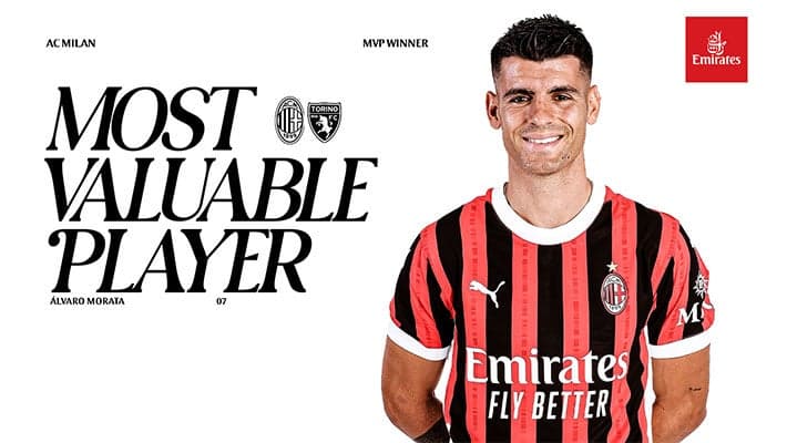 MORATA IS THE MVP FROM AC MILAN v TORINO