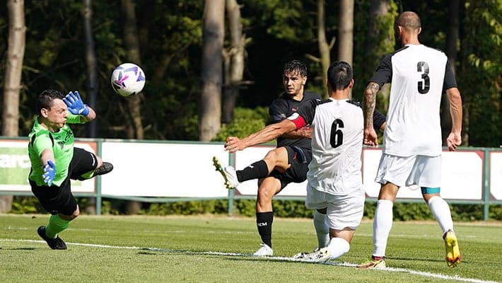 THREE GOALS AGAINST LEMINE ALMENNO IN THE FIRST RUN-OUT OF THE SEASON