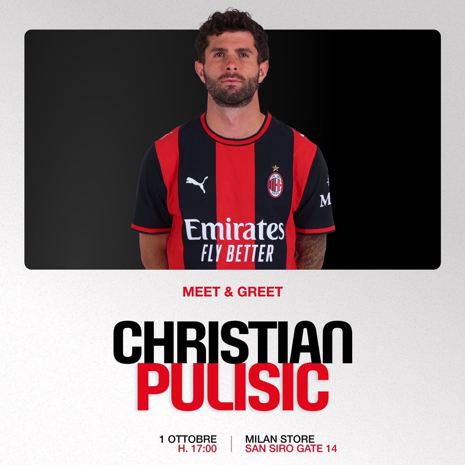 PULISIC INCONTRA I TIFOSI AL MILAN STORE SAN SIRO