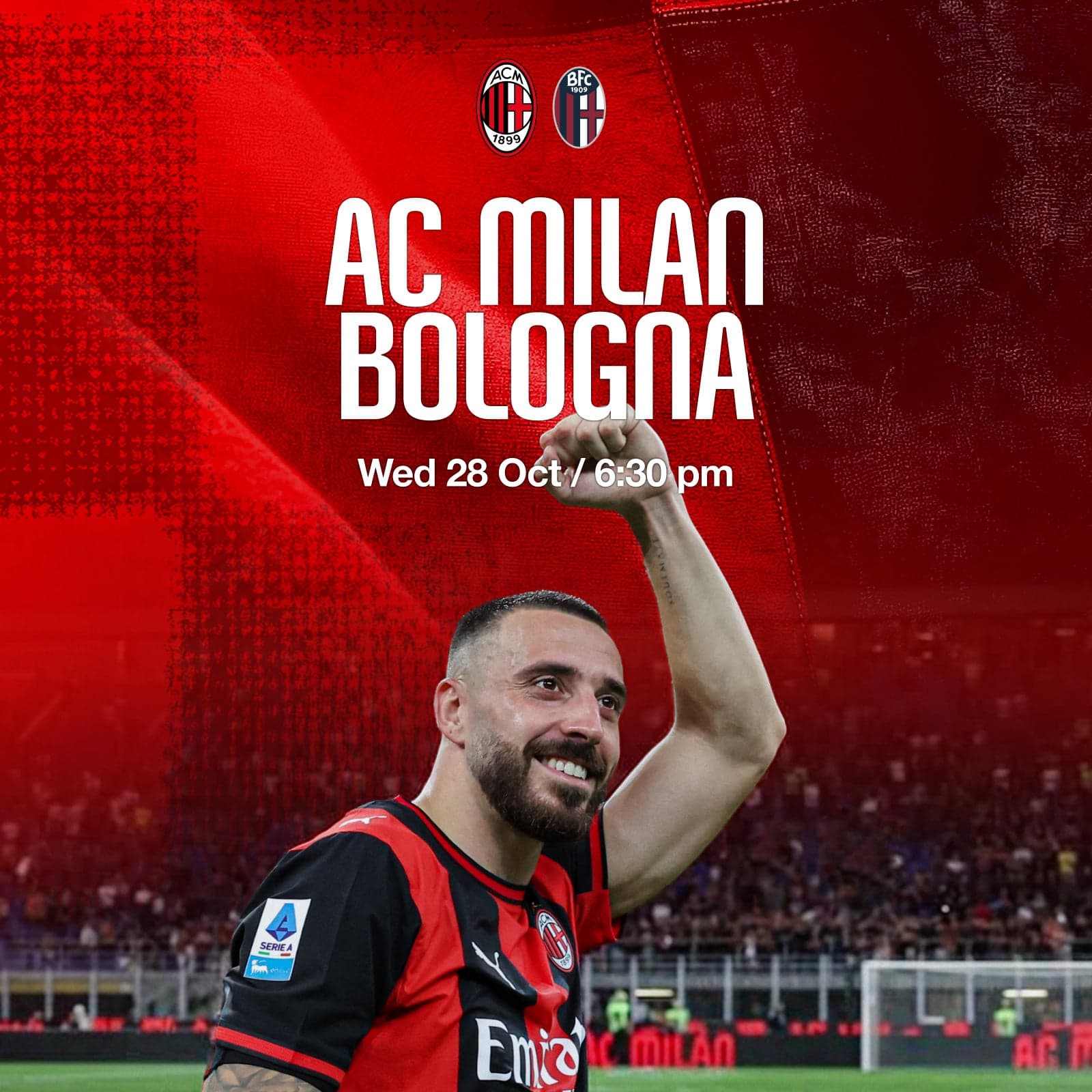 AC MILAN v BOLOGNA, MIDWEEK FIXTURE AT SAN SIRO