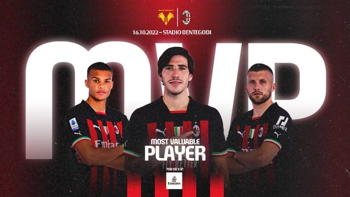 TONALI IS THE MVP FROM HELLAS VERONA v AC MILAN