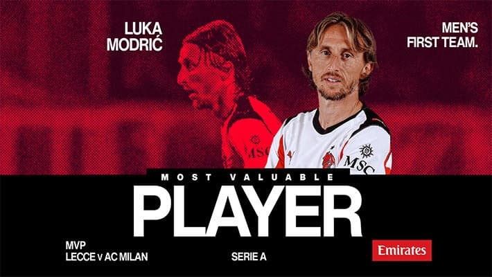 MODRIĆ IS THE MVP FROM LECCE v AC MILAN